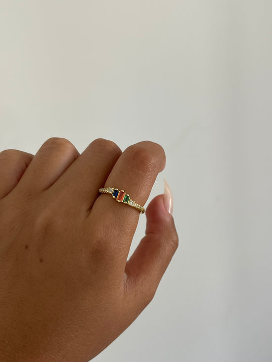 Colorful Dainty Ring (Gold Plated)