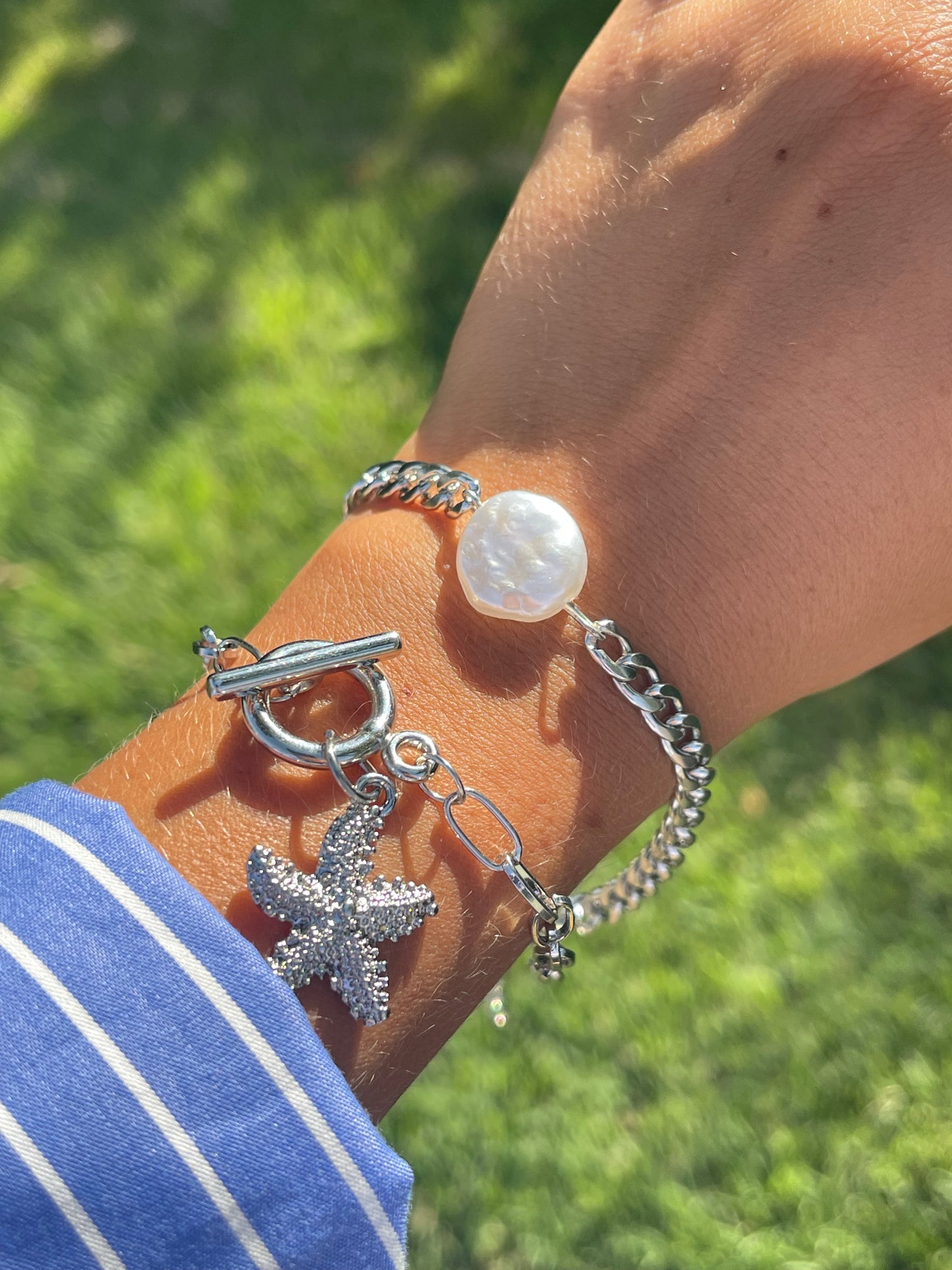 Starfish Pearl Bracelet Stack