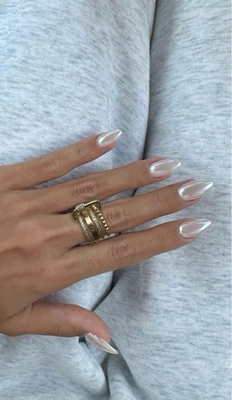 Layered Crystal Ring 2.0 (Gold Plated)