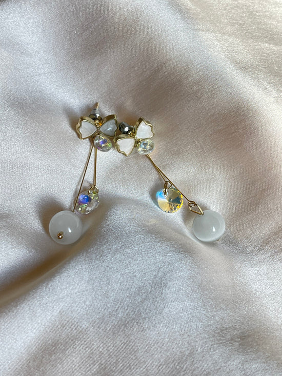Butterfly Pearl Drop Earrings