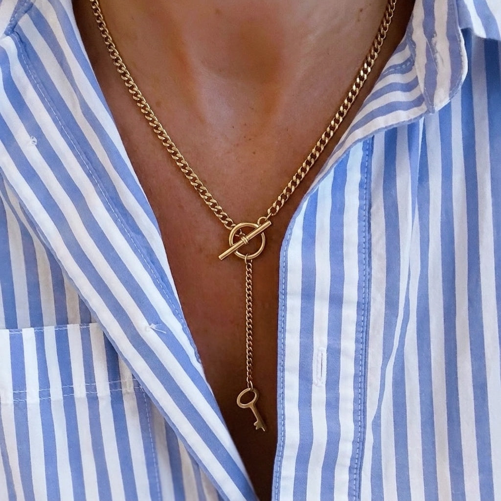 Lock Drop Necklace (Stainless Steel)