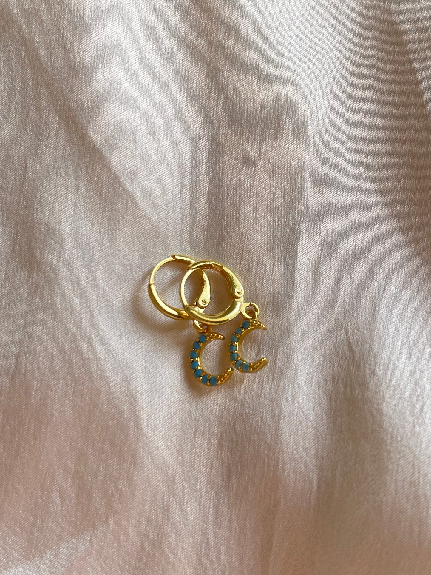 Blue Moon Hoops (Gold Plated)
