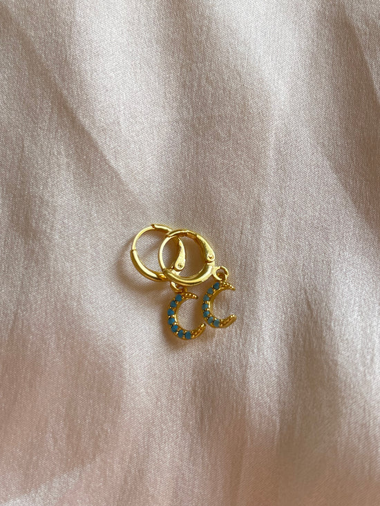 Blue Moon Hoops (Gold Plated)