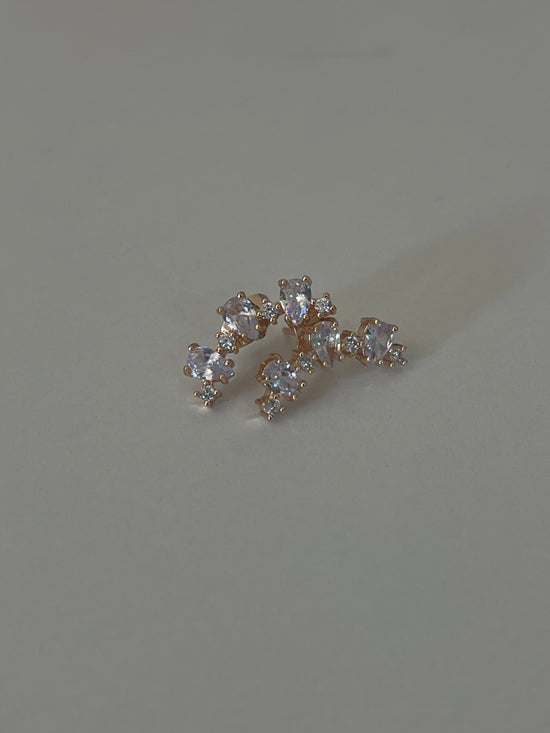 Triple Crystal Earrings