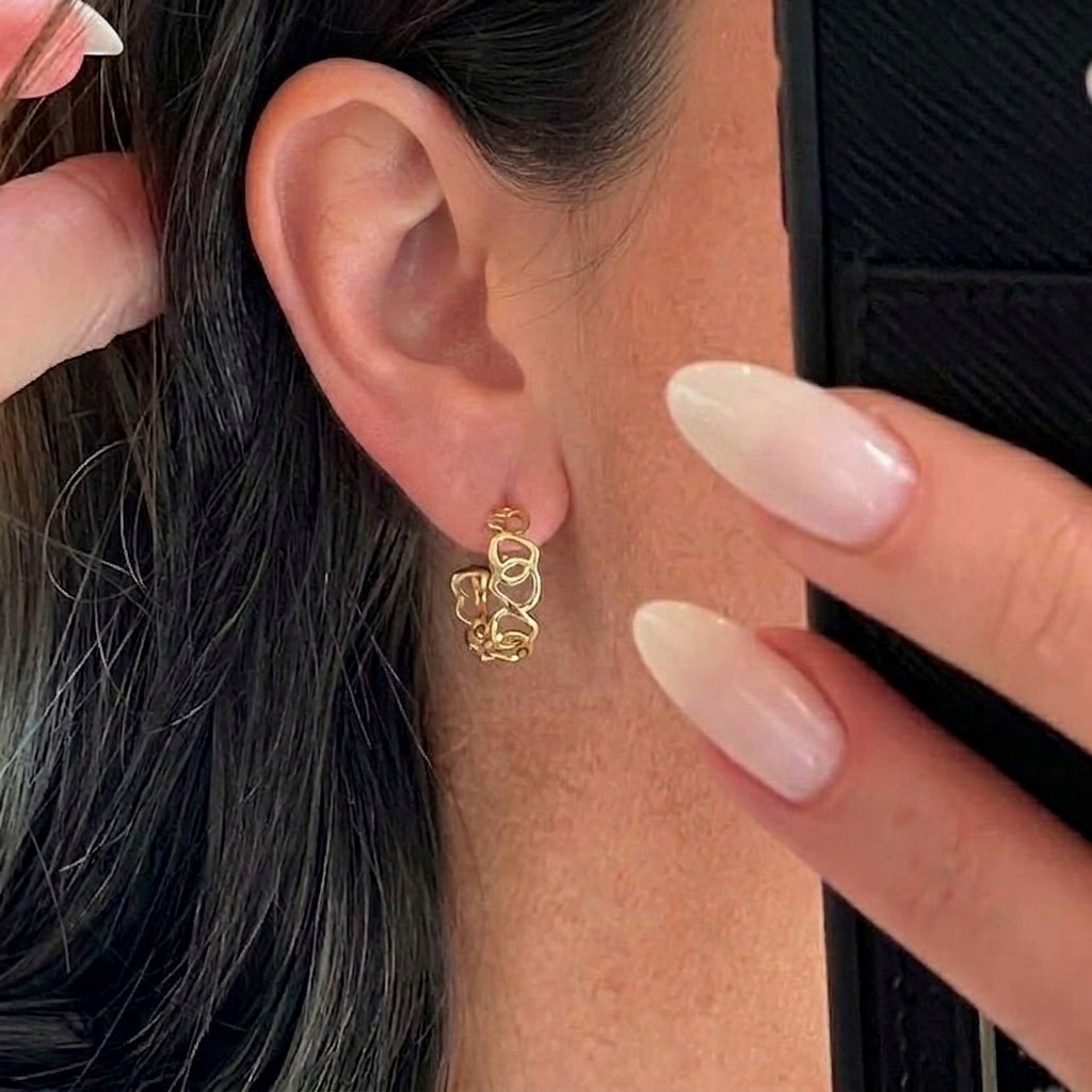 Hearts All Around Hoop Earrings