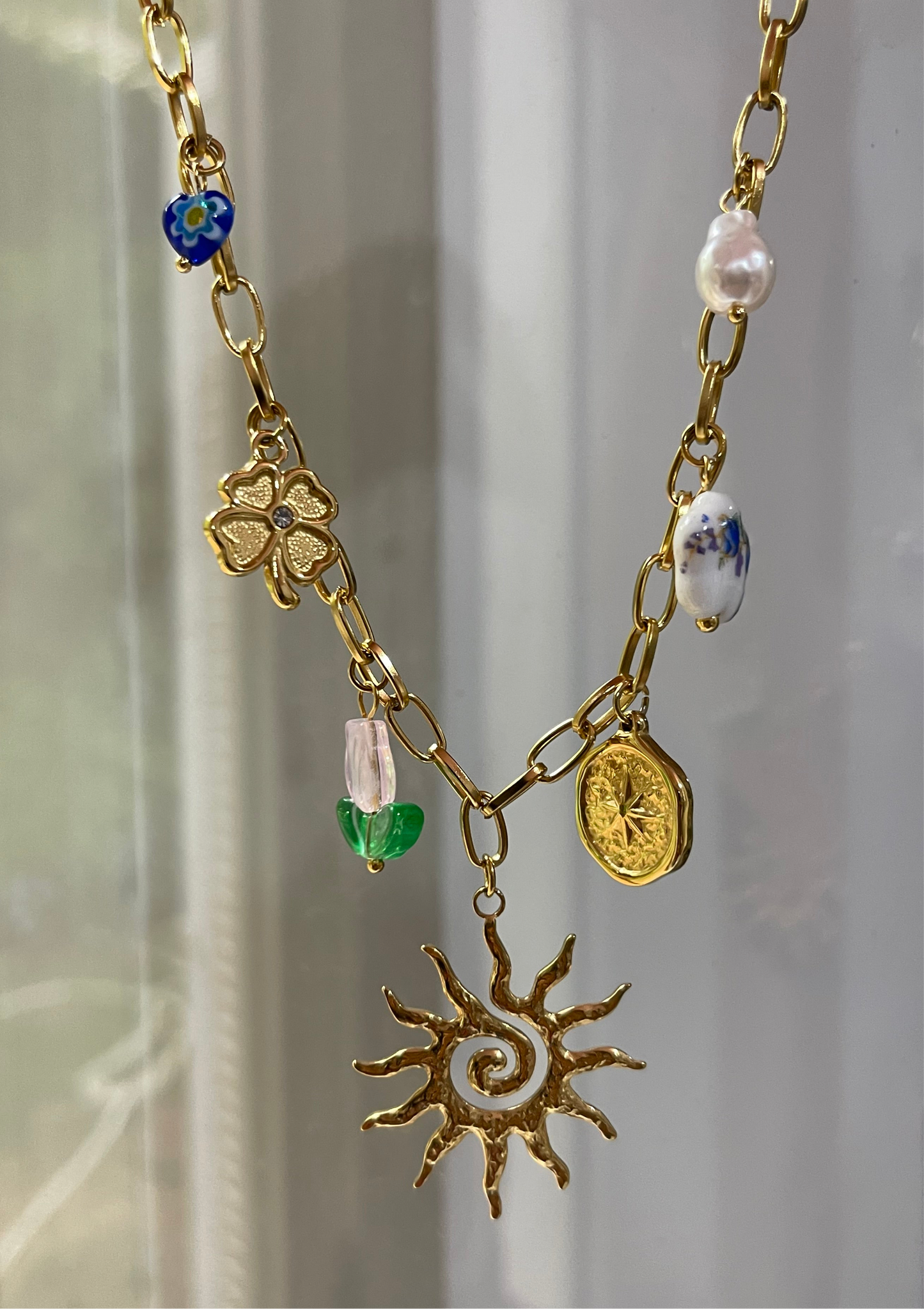 Sunlight Charm Necklace- Stainless Steel