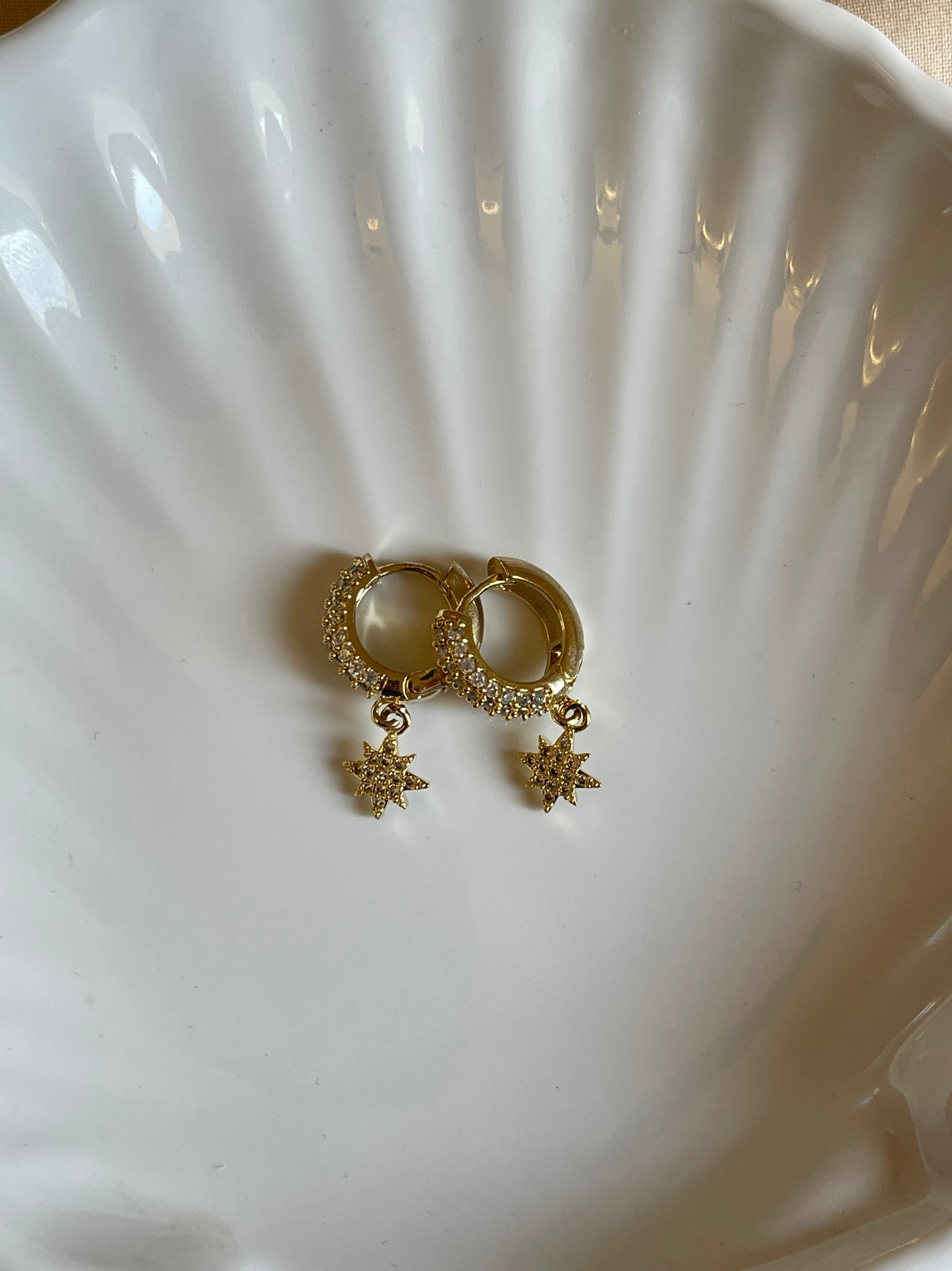 Crystal Star Hoop Earrings
