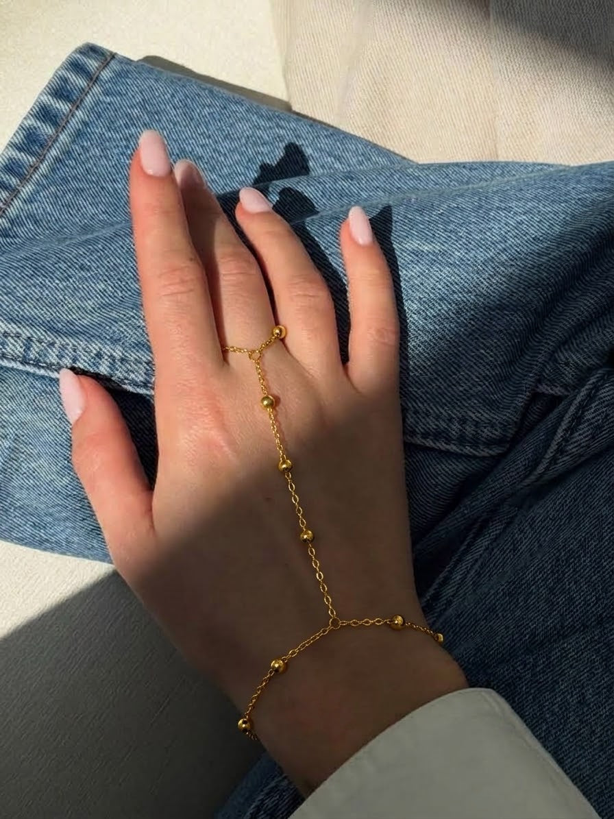 dotted hand chain 2.0 (gold plated)