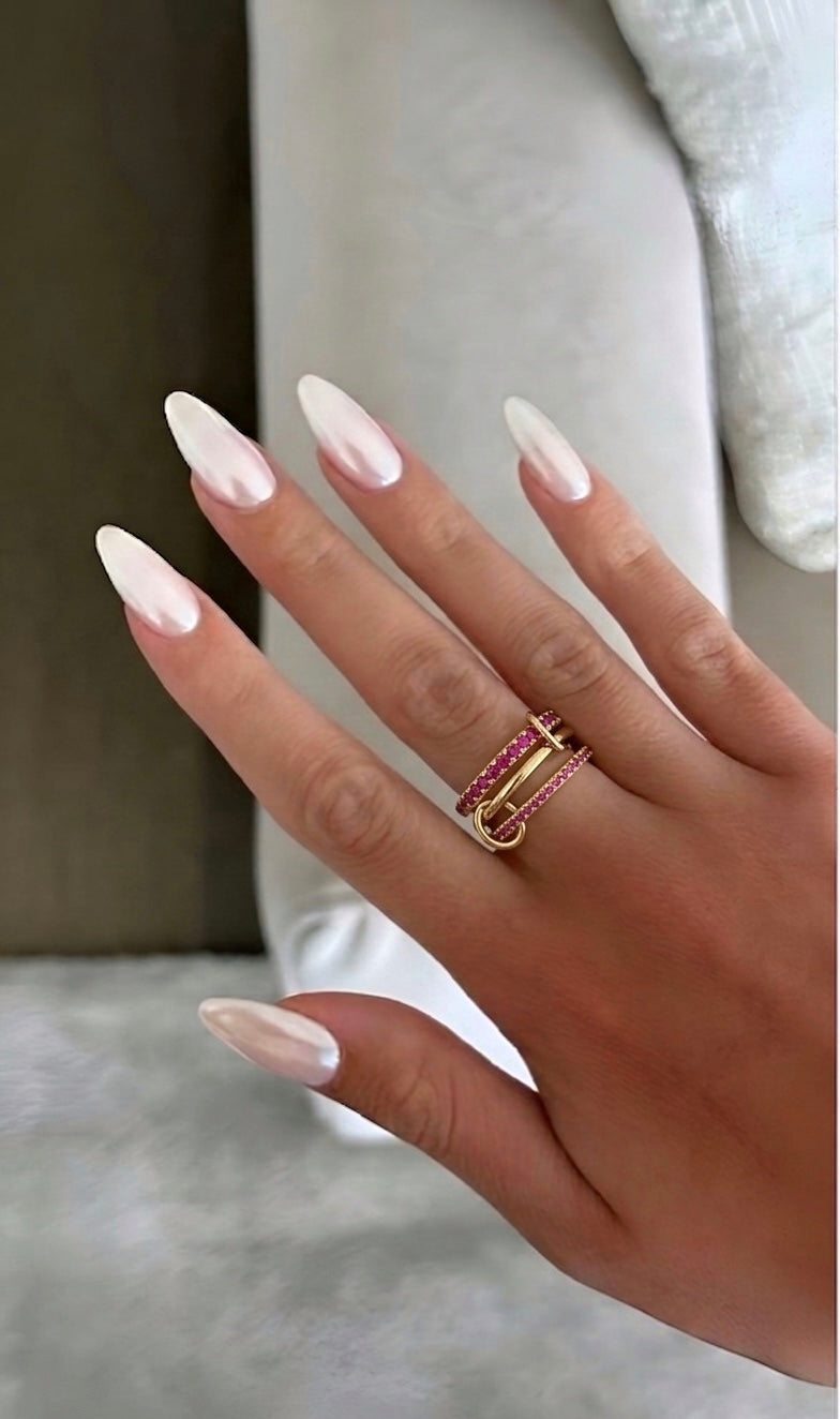 Colorful Layered Ring (Gold Plated)