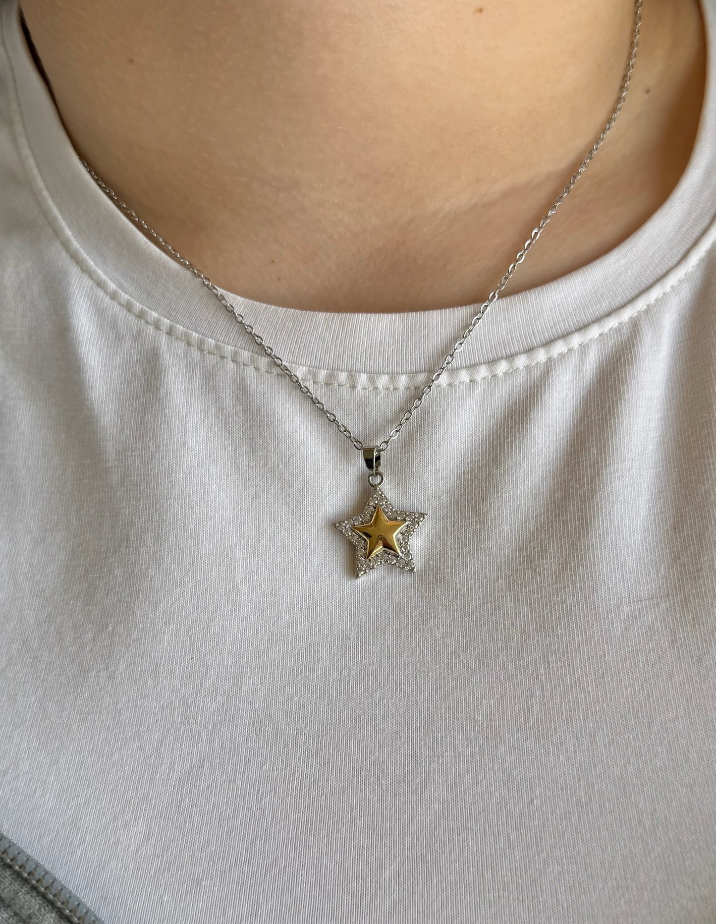 Crystal Star Necklace (Stainless Steel)