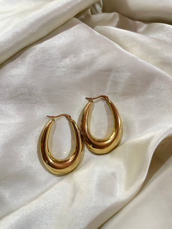 Oval Chunky Hoops- Stainless Steel