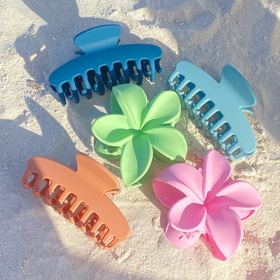 Solid Hawaiian Flower Claw Clip