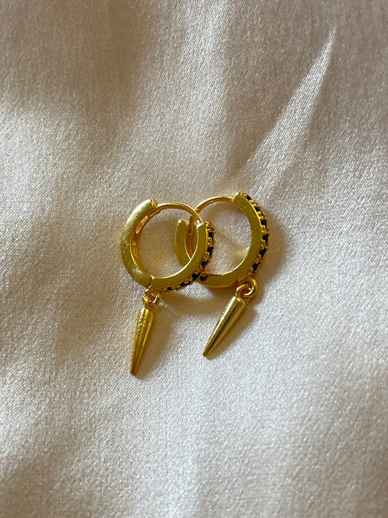 Mini Dangle Hoop Earrings (Gold Plated)