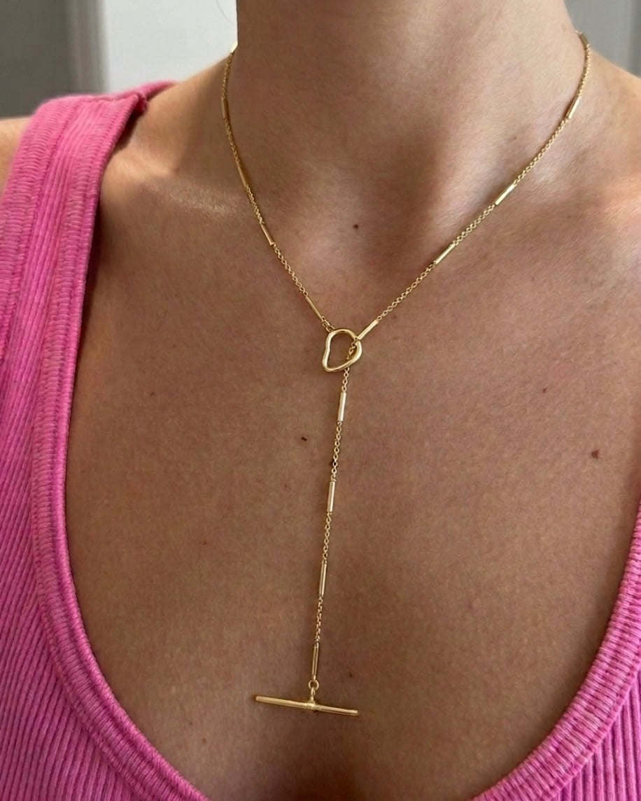 statement drop necklace (gold plated)