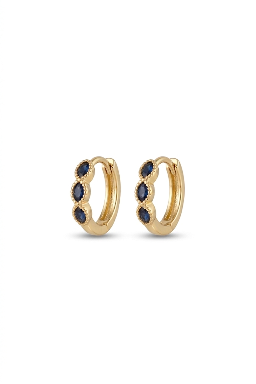 Dainty Stones Hoop- Gold Plated