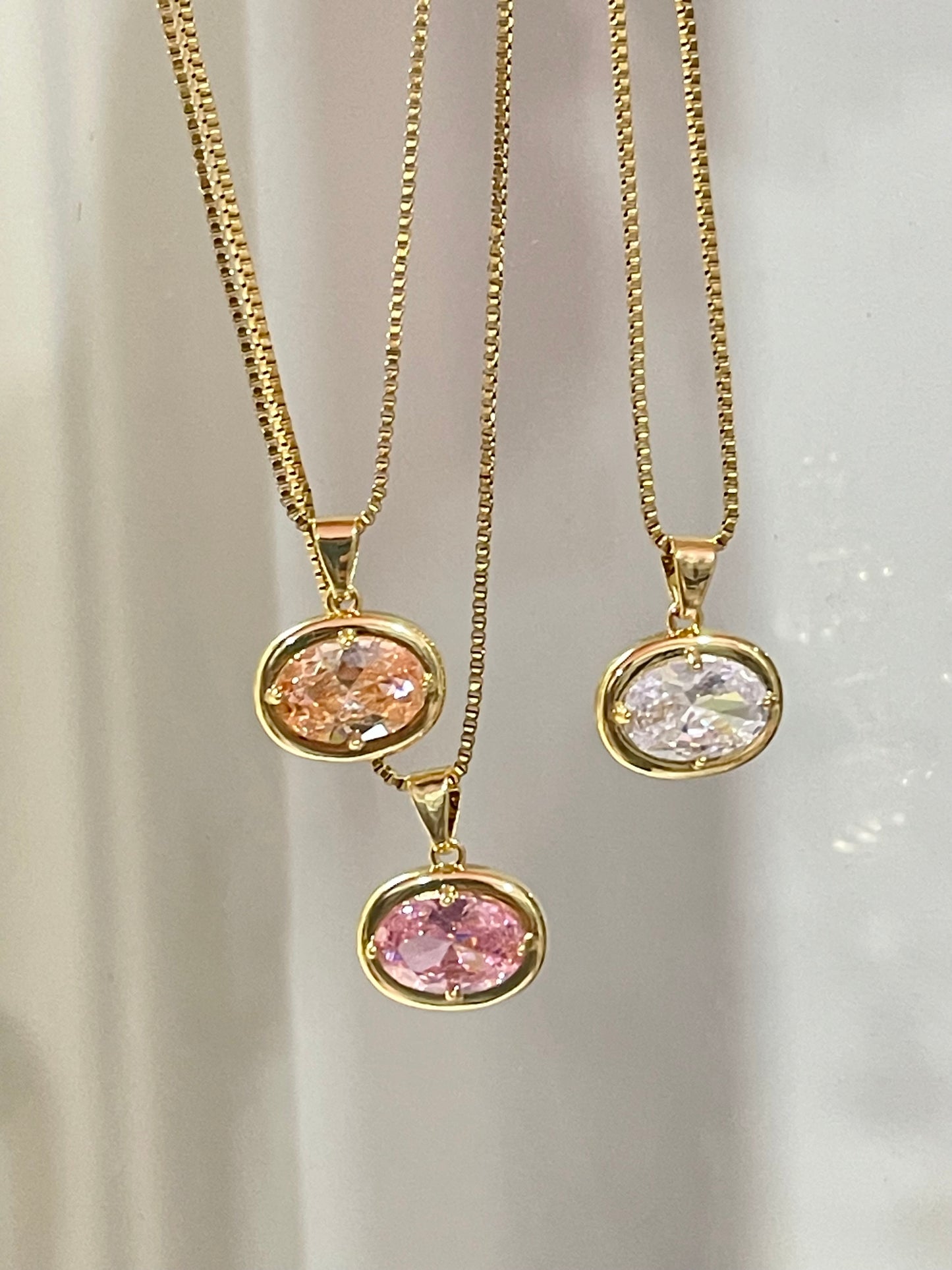 Matching Gemstone Necklace- Stainless Steel