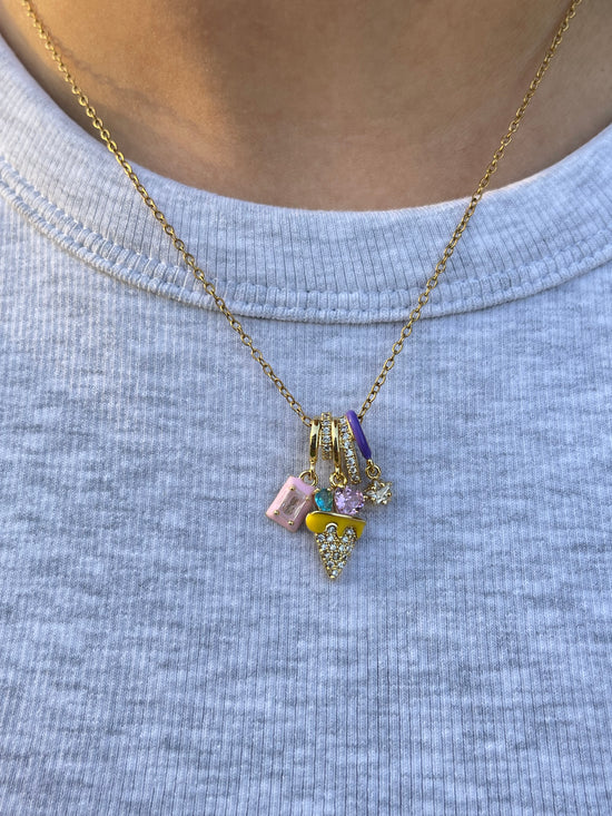 Dainty Crystal Charm Necklace (Stainless Steel)