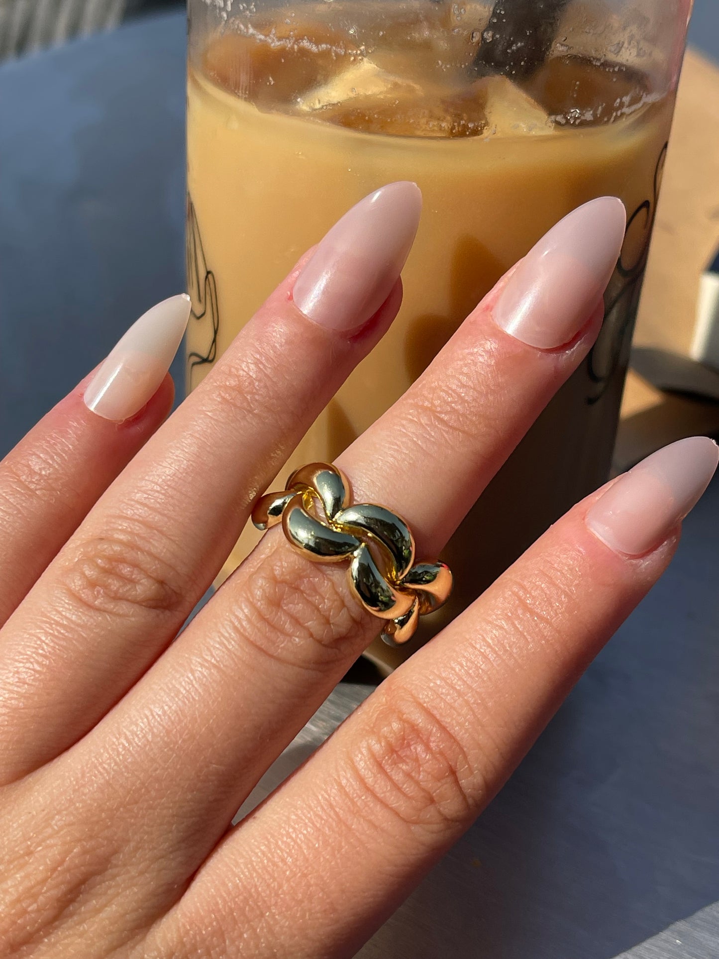 Everyday Chained Ring (Gold Plated)