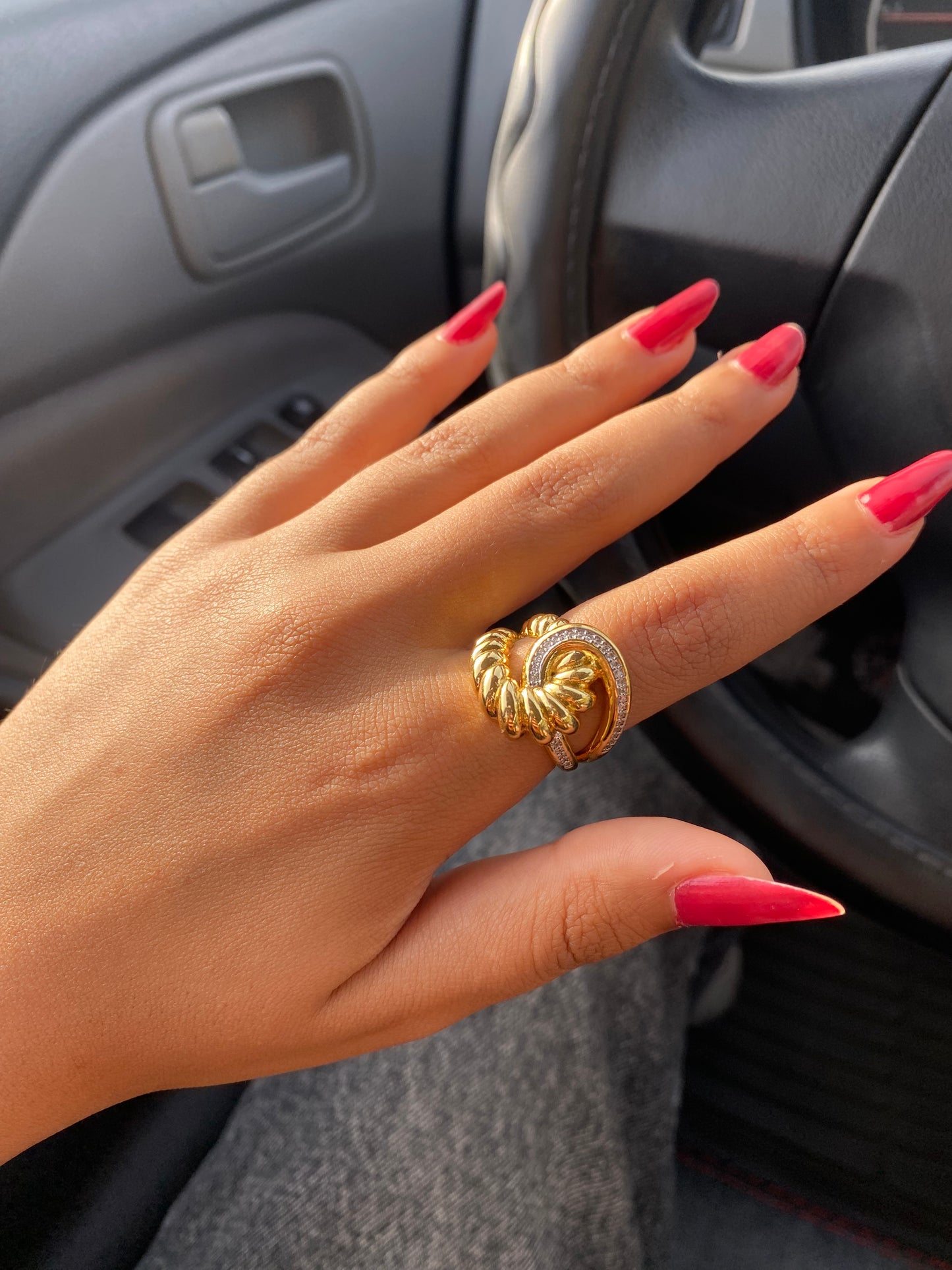 Double Crystal Ring 2.0 (Gold Plated)