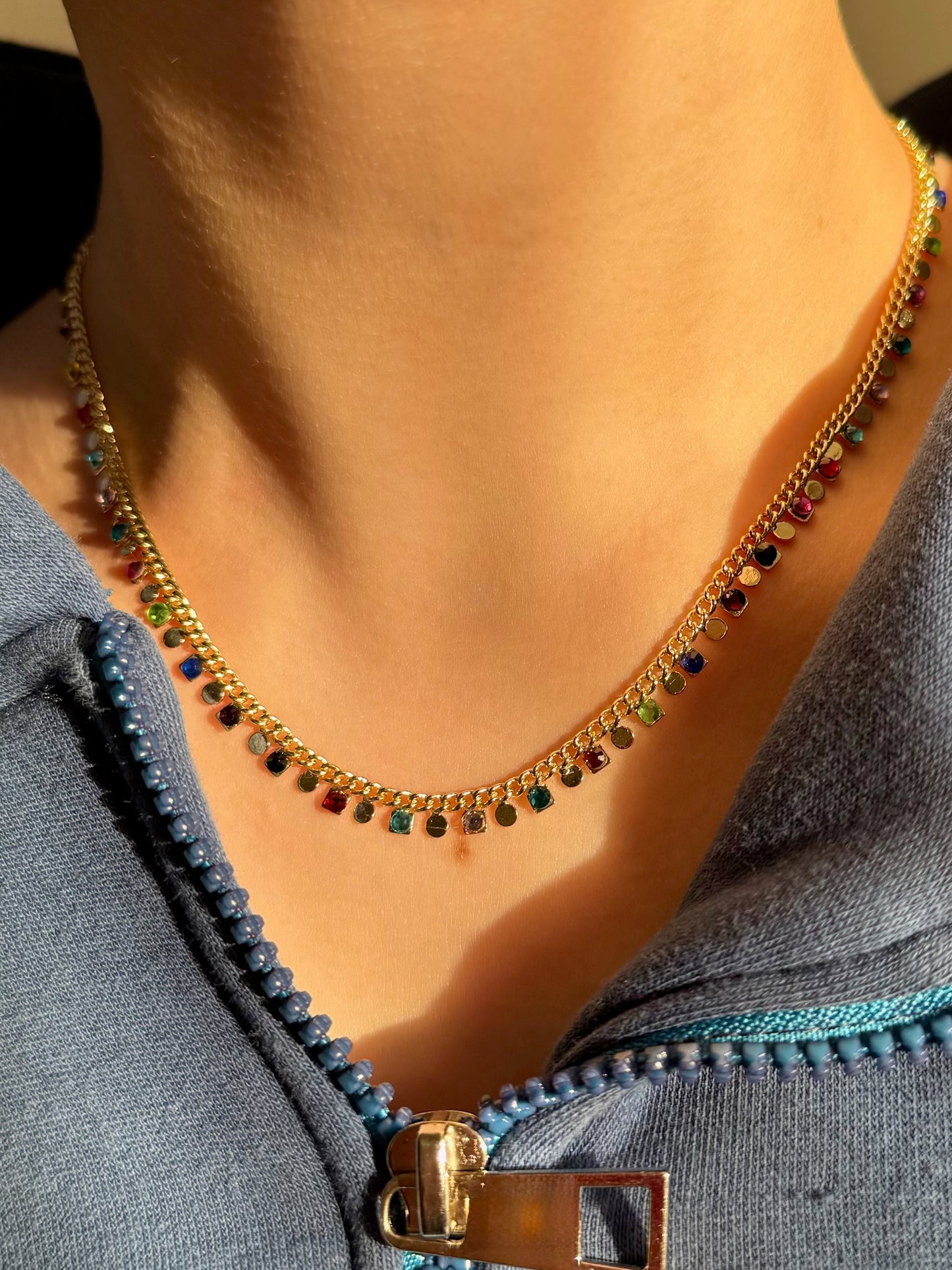 Rainbow Choker- Gold Plated