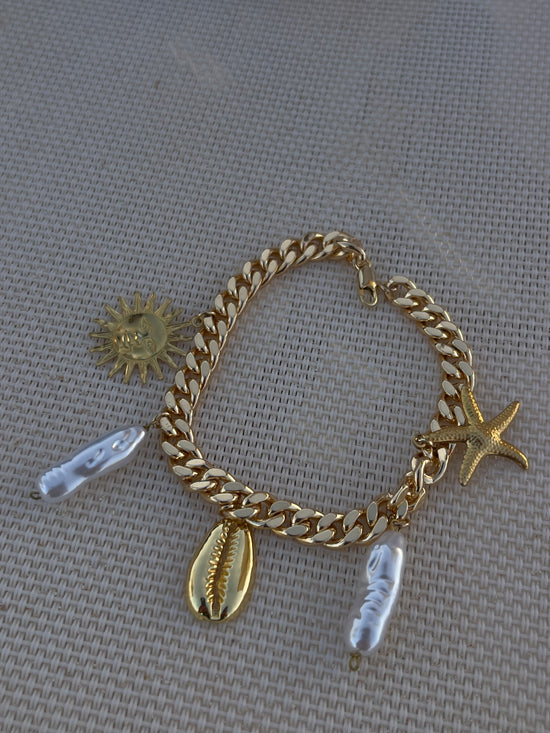 Summertime Statement Bracelet- Gold Plated