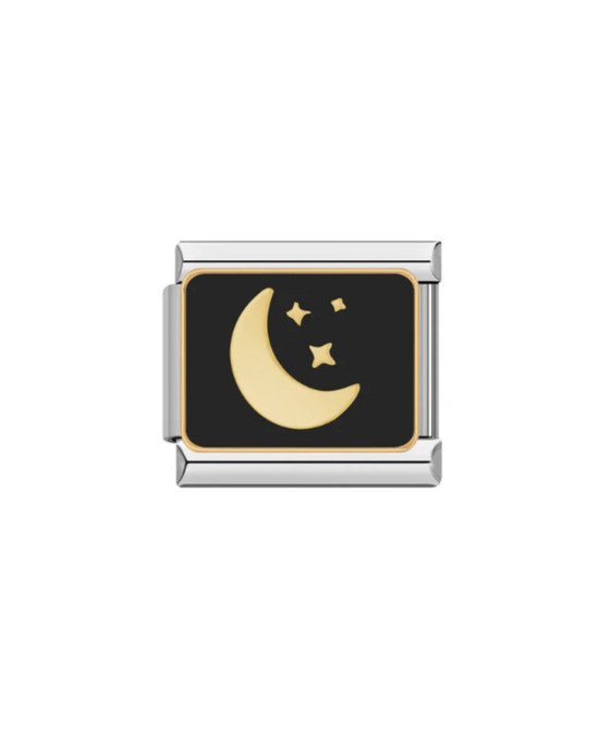 Dark Moon - Gold Italian Charm