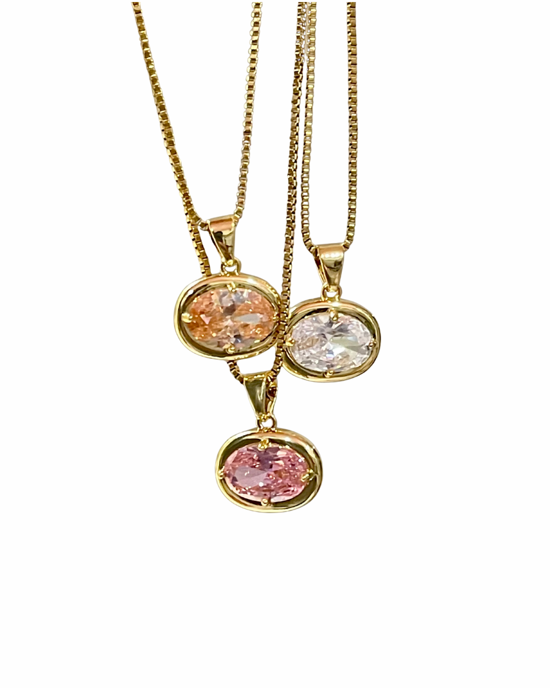 Matching Gemstone Necklace- Stainless Steel