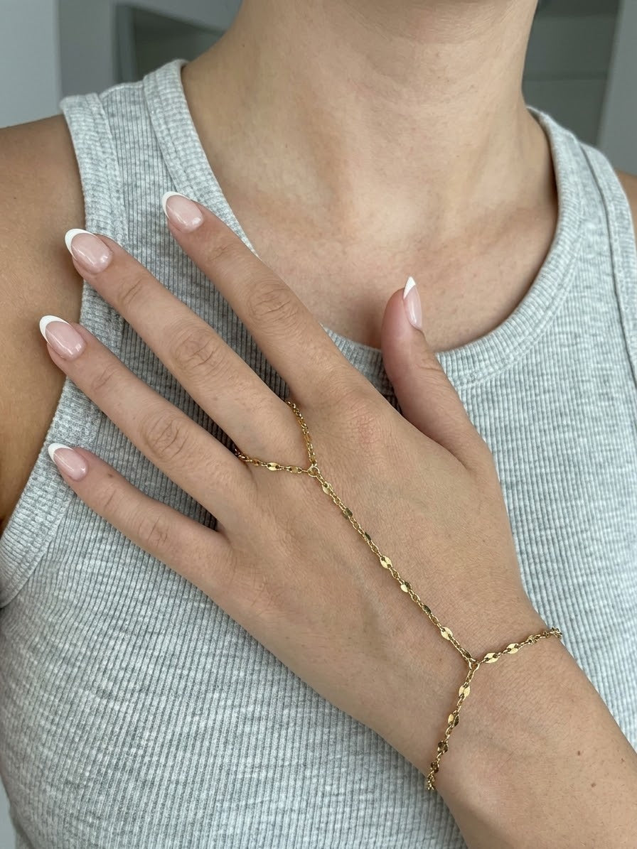 the everyday hand chain (gold plated)