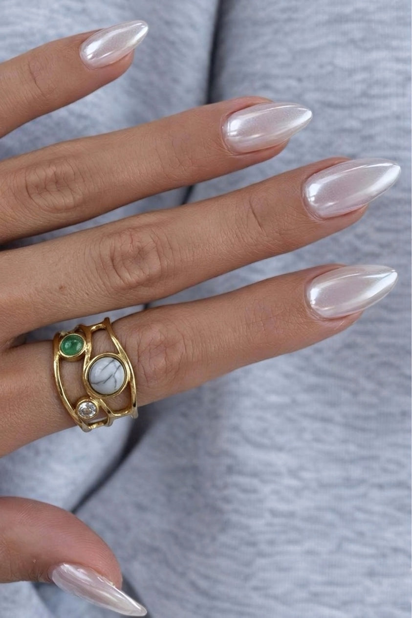 Triple Stones Ring (Stainless Steel)