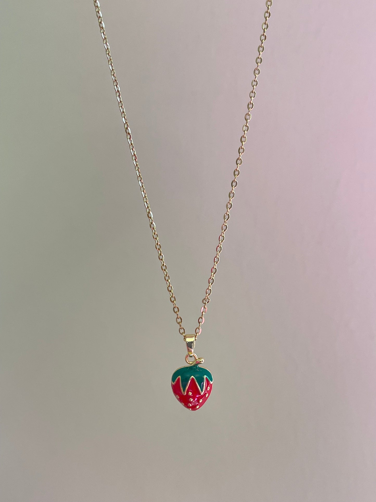 Dainty Strawberry Necklace 2.0 (Stainless Steel)