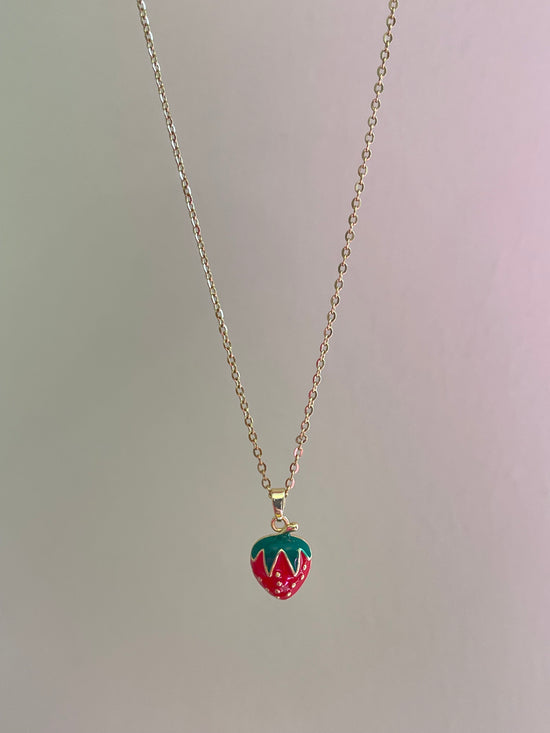 Dainty Strawberry Necklace 2.0 (Stainless Steel)