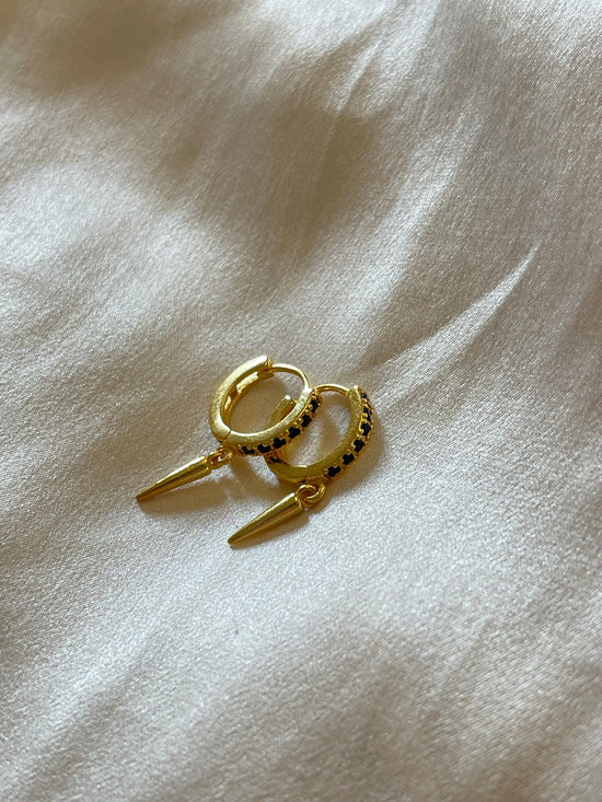 Mini Dangle Hoop Earrings (Gold Plated)