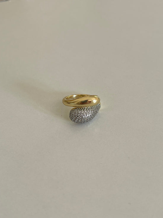 Double Crystal Ring (Gold Plated)