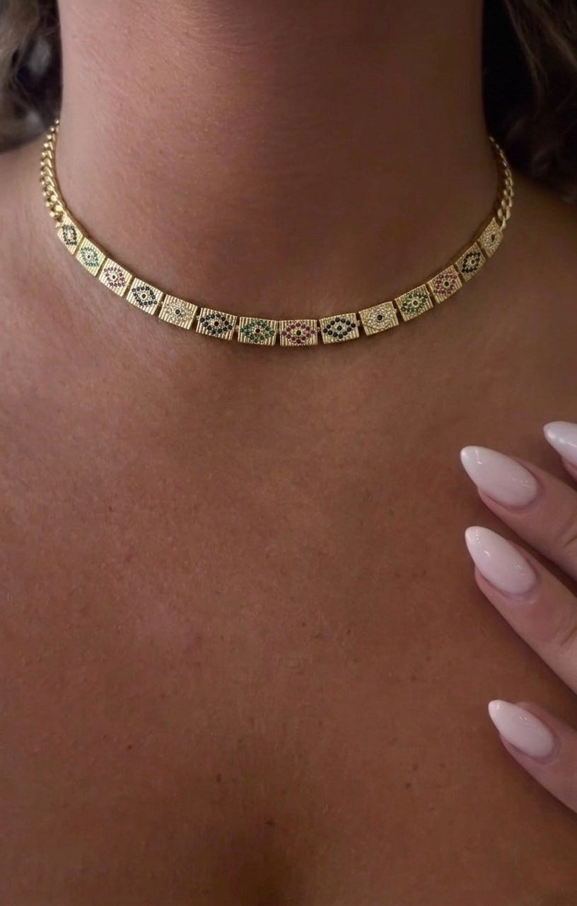 statement evil eye necklace (gold plated)