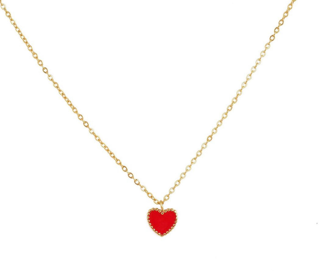 Red Heart Necklace- Stainless Steel