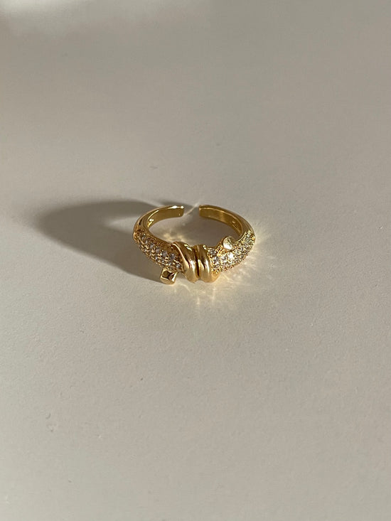 Twisted Crystal Ring (Gold Plated)