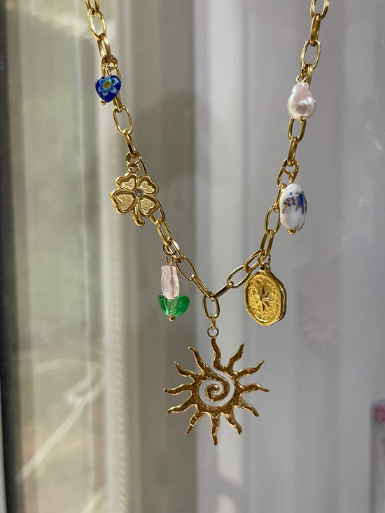 Sunlight Charm Necklace- Stainless Steel
