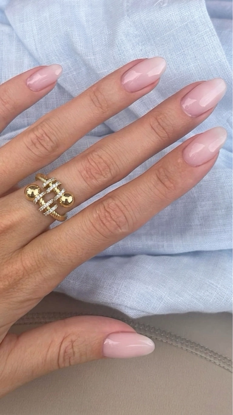 Twisted Crystal Ring (Gold Plated)