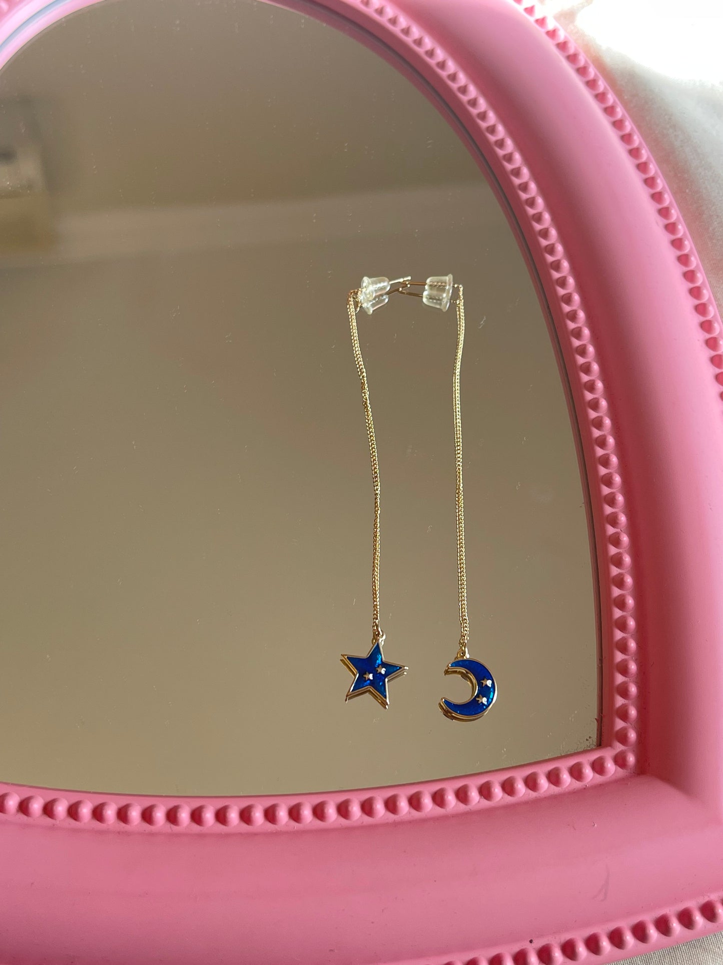 Blue Star Dangle Earrings