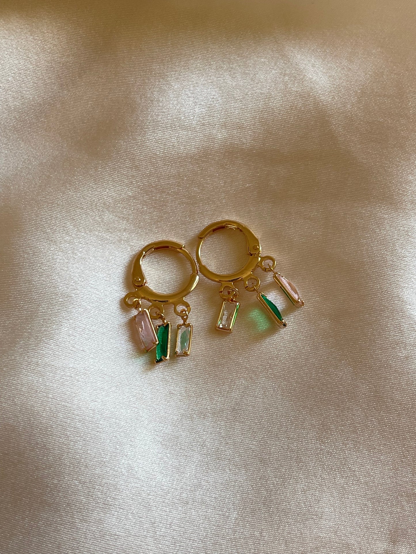 Mini Rainbow Dainty Hoops (Gold Plated)