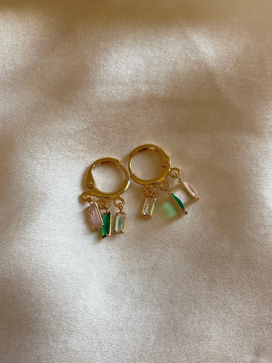 Mini Rainbow Dainty Hoops (Gold Plated)