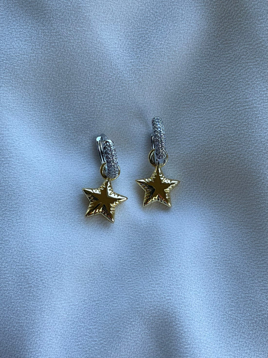 Crystal Star Hoops (Gold Plated)