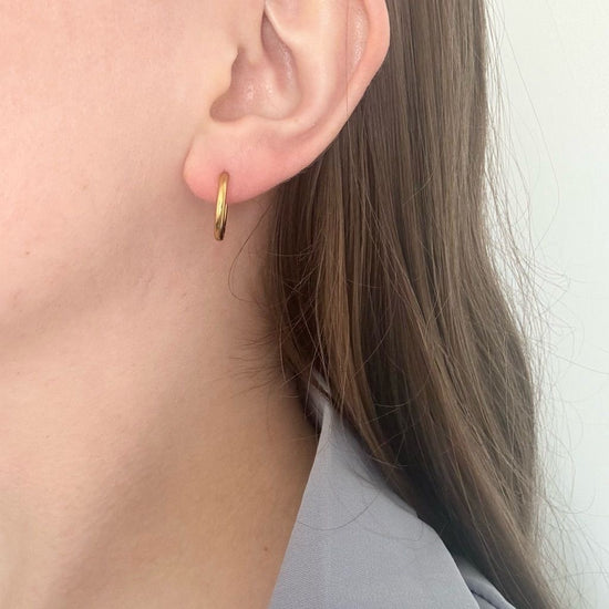 Midi Hoop Earrings (Gold Plated)