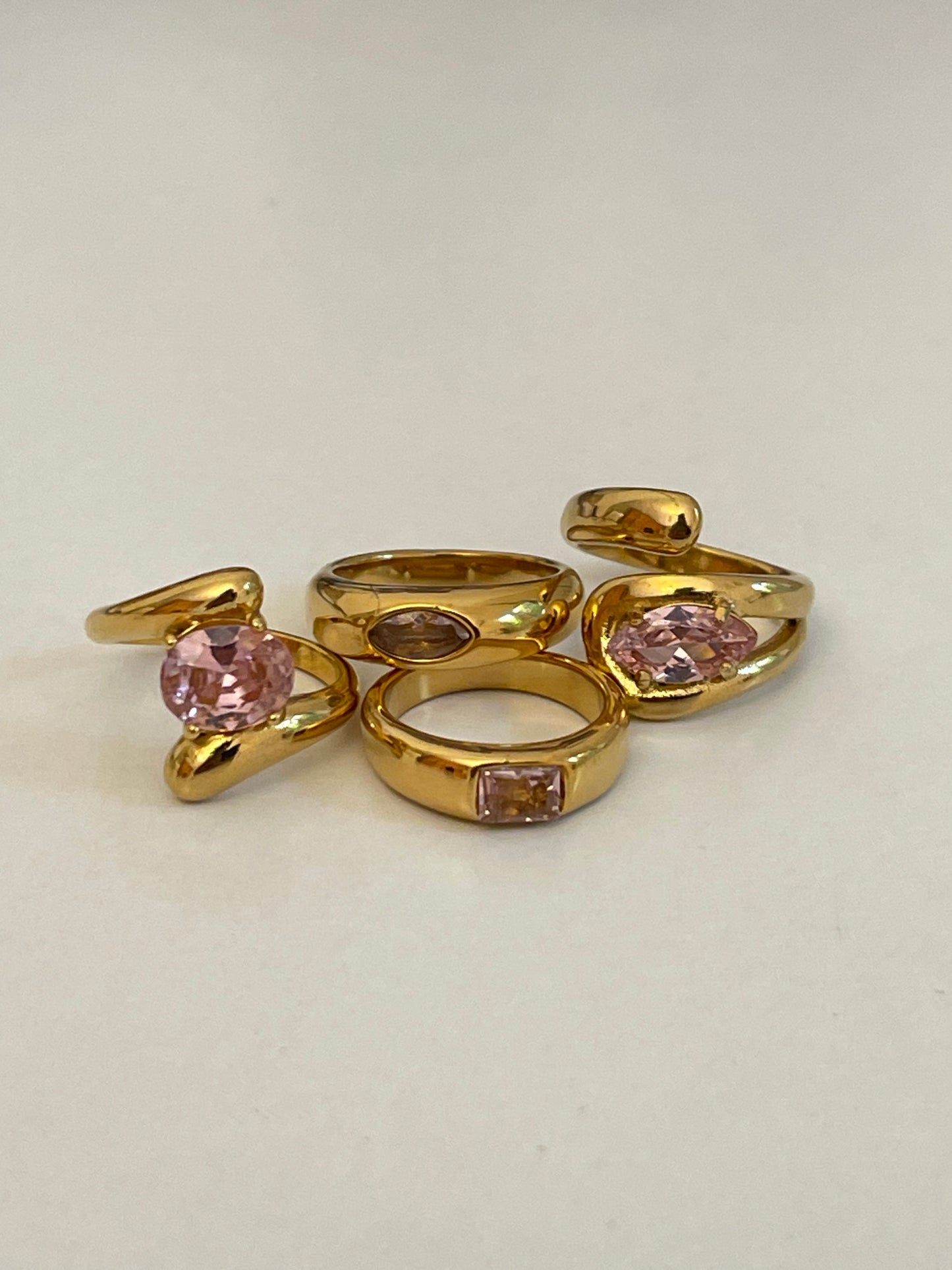 Pink Statement Ring- Stainless Steel