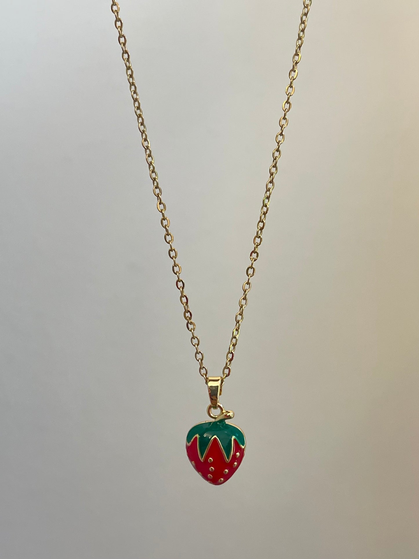 Dainty Strawberry Necklace 2.0 (Stainless Steel)