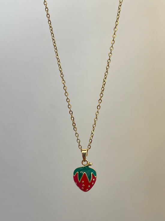 Dainty Strawberry Necklace 2.0 (Stainless Steel)