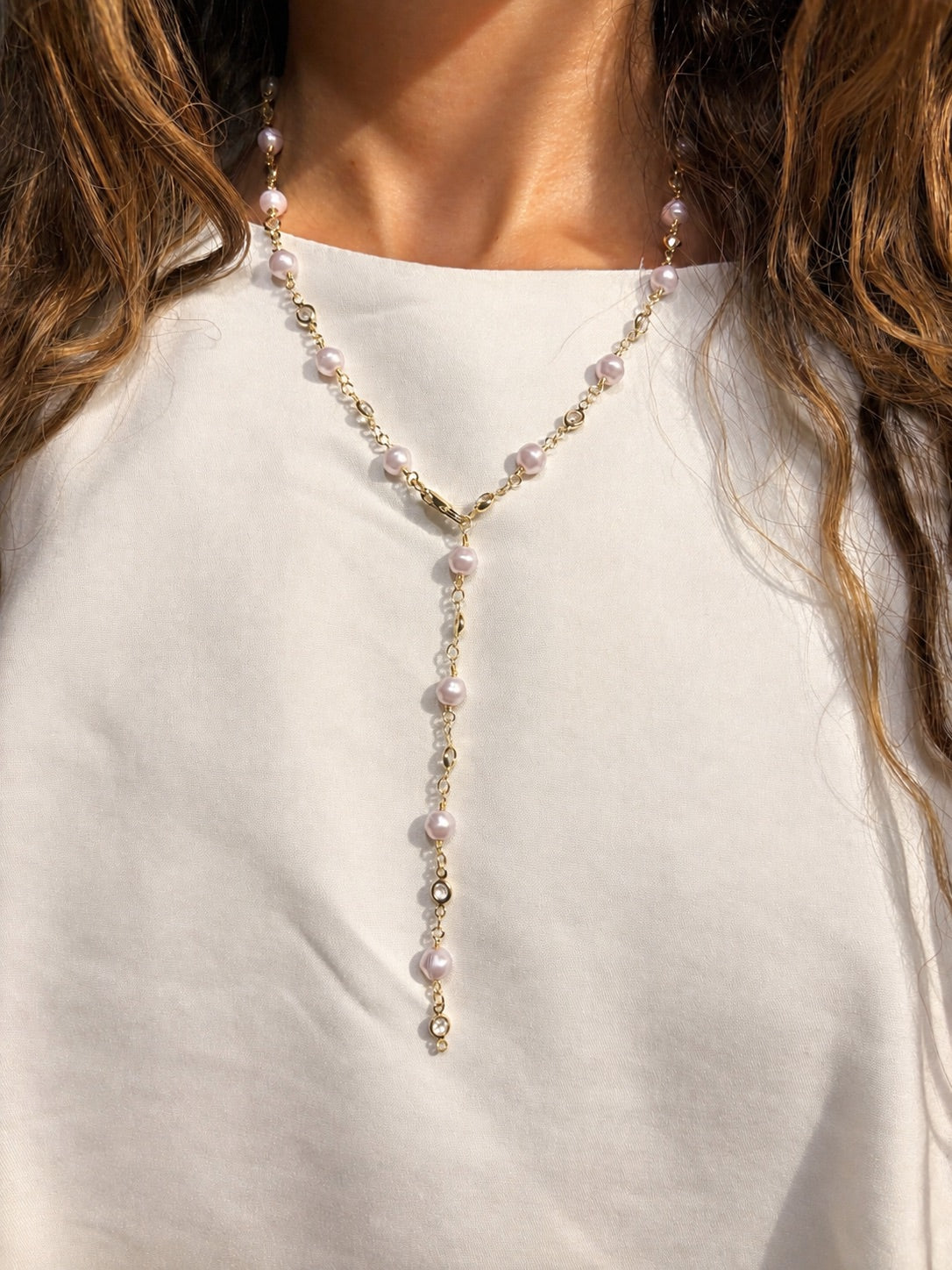 endless pearl drop necklace 2.0 (gold plated)