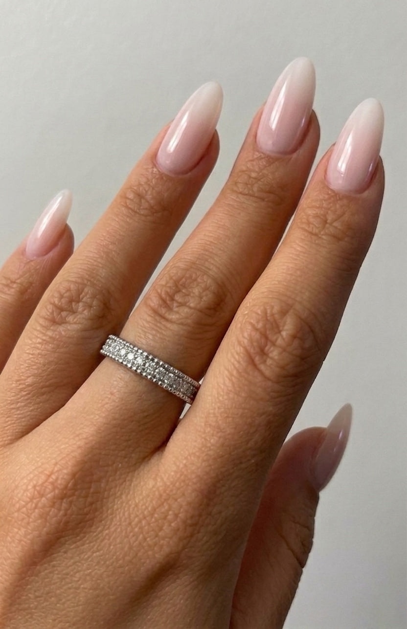 chunky crystal ring (gold plated)