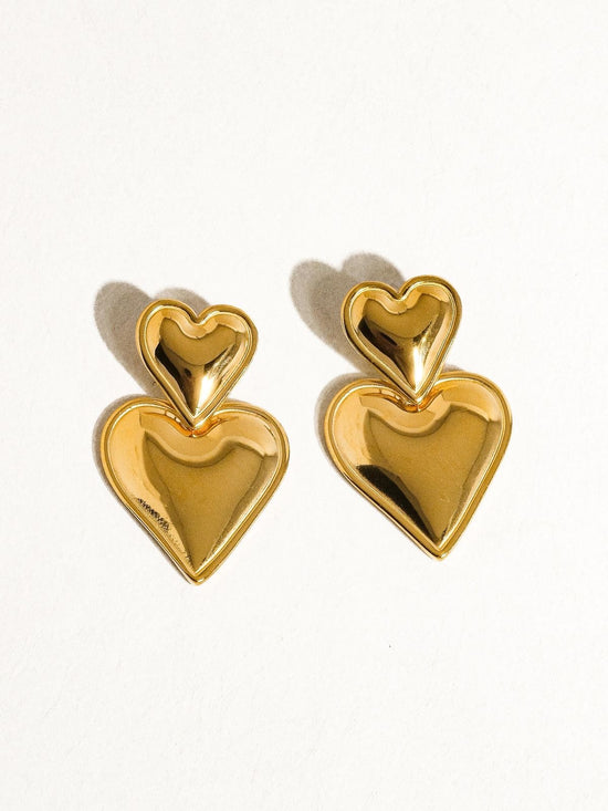 Double Heart Earrings (Stainless Steel)