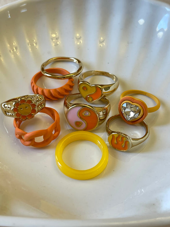 Chunky Citrus Ring Set